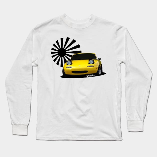 Miata MX-5 NA Yellow Long Sleeve T-Shirt by Woreth